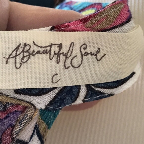 A Beautiful Soul‎ Tie Neck Sleeveless Tunic Top Size C 3X  Loose Fit 100% Rayon - Picture 6 of 8